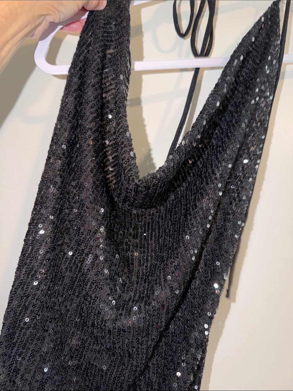 Fashion Nova Black Sequin Halter Mini Dress - Picture 4 of 7